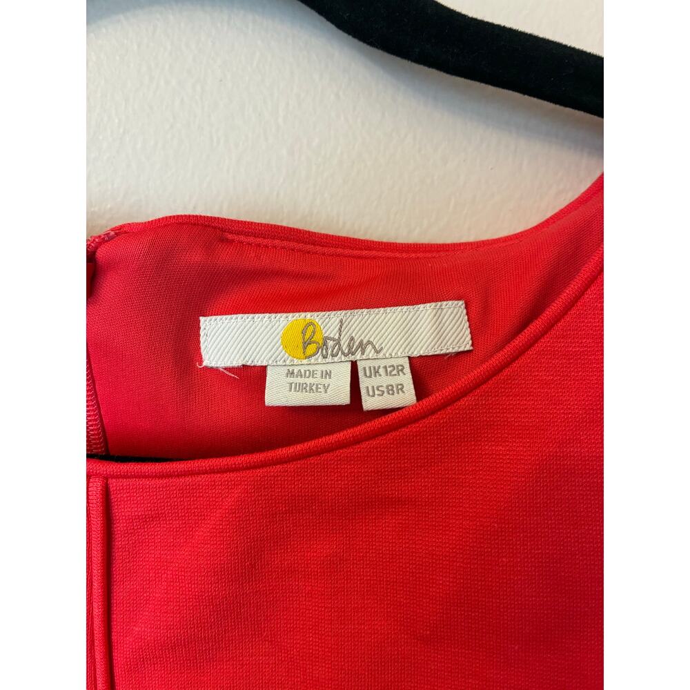 Boden Zeta Ponte Sheath Sleeveless Dress Red Knee Length Size 8 - Picture 5 of 7